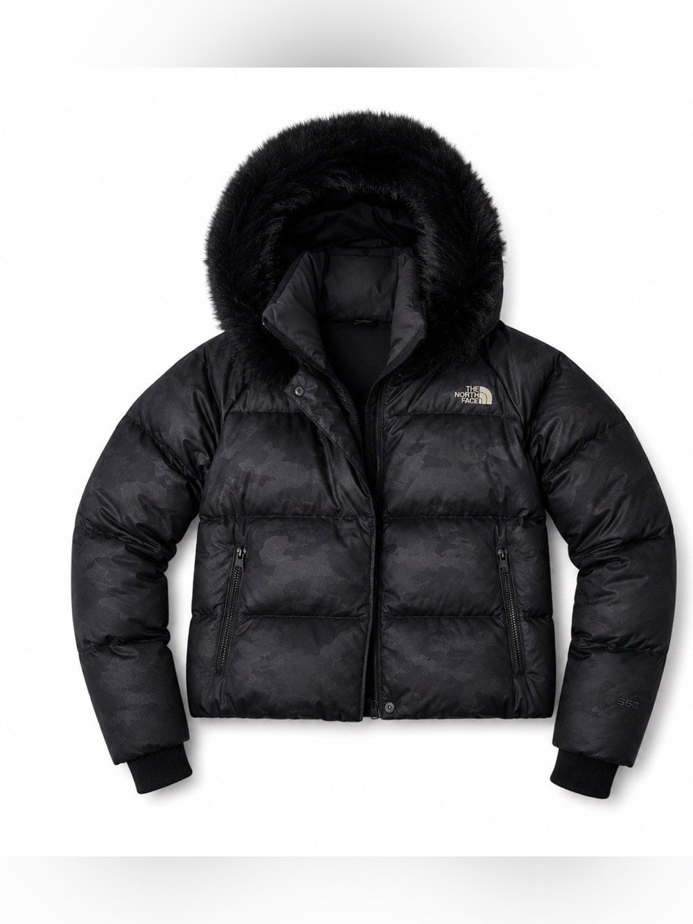 The North Face Dealio Down Short Jacket –Women’s XS –Black Camo –550 Fill Down